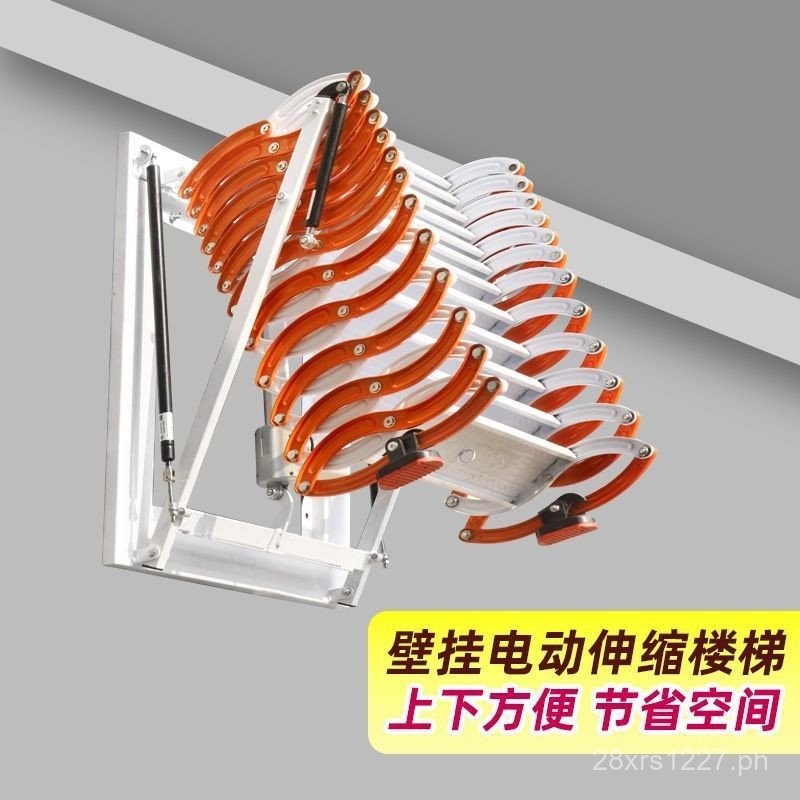 Telescopic Ladder Loft Wall-Mounted Retractable Indoor Folding Outdoor ...