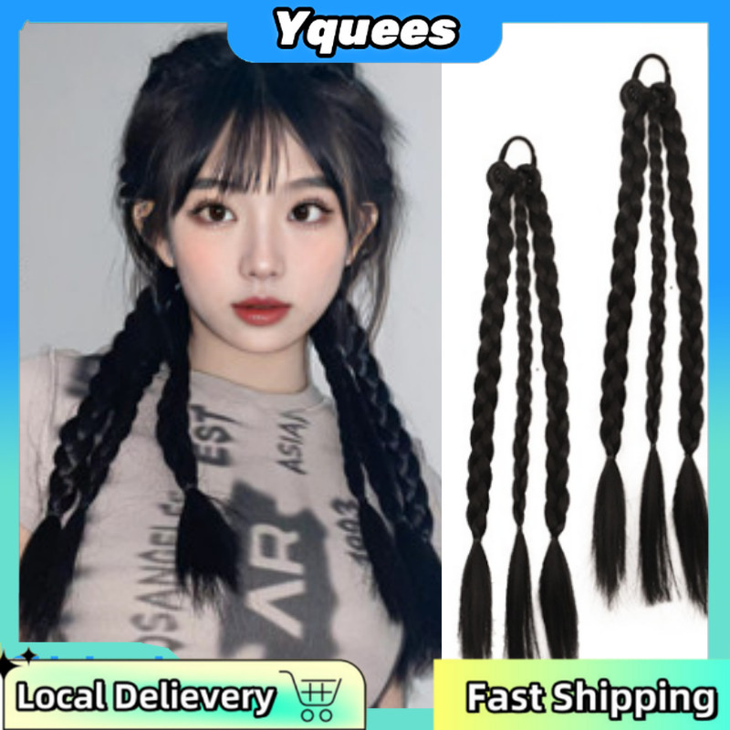 (Local Delivery) 2 Pcs Sweet Cool Girl Boxing Braid Wig Natural ...