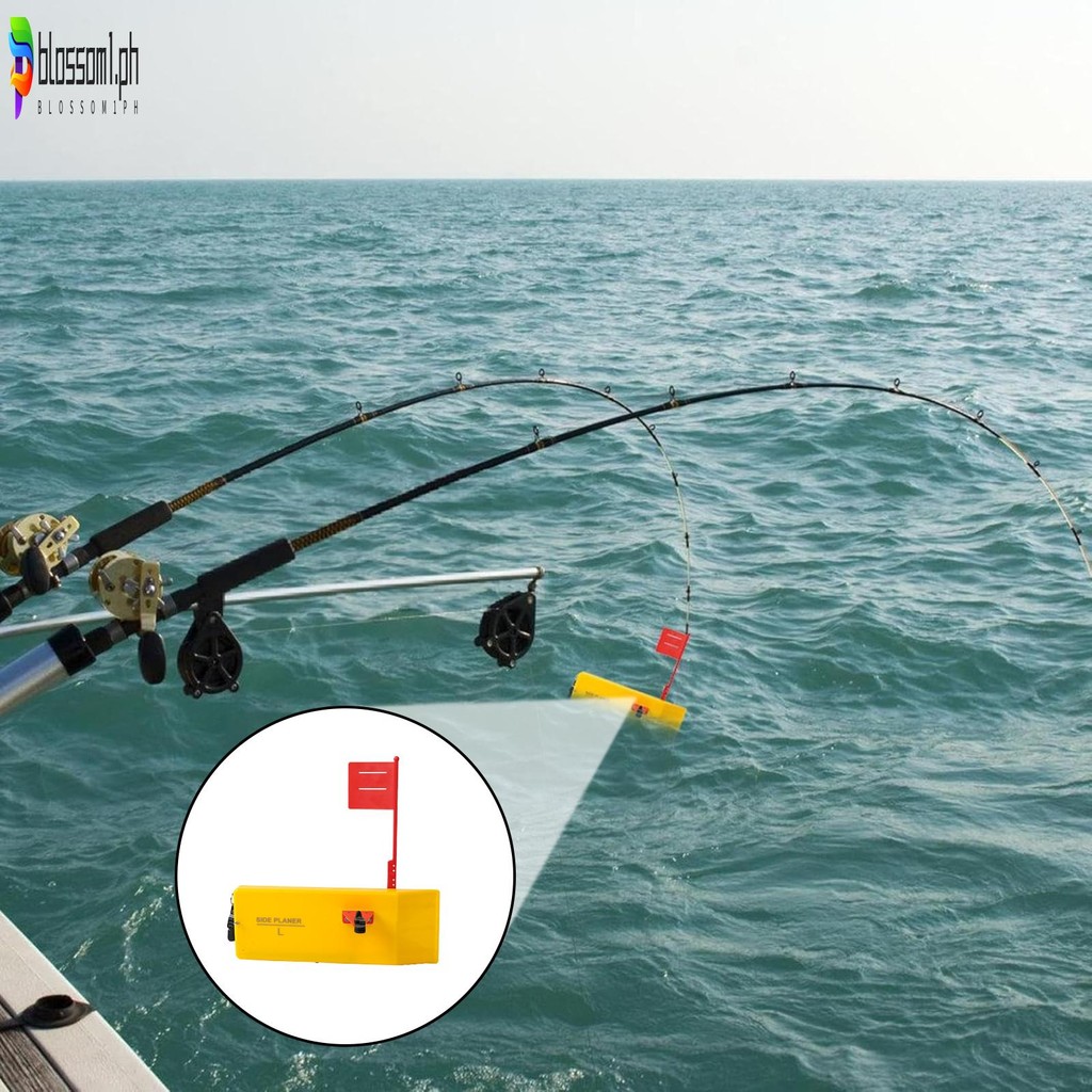 Planer Boards For Fishing Trolling – 24 X 9 Cm Right-Side Offshore Boards With Flag, Adjustable Weight, And Side Clip Release