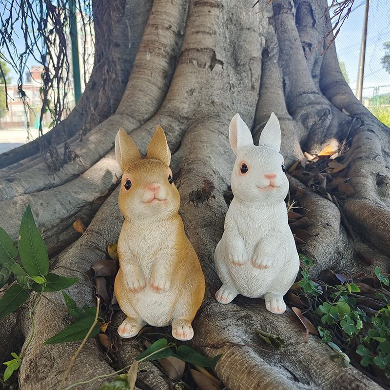 Resin Rabbit Flower Pot Cute Animal Garden Ornament Outdoor Decor Gift ...