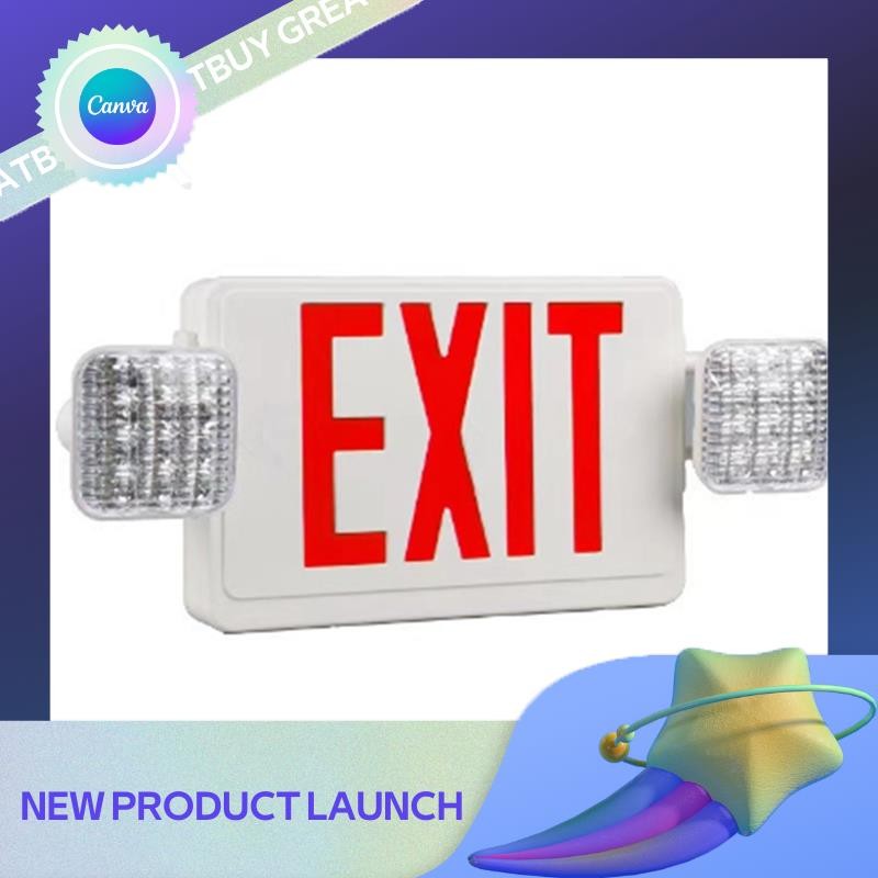 LED Exit Sign with Emergency Lights,Adjustable LED Emergency Exit ...