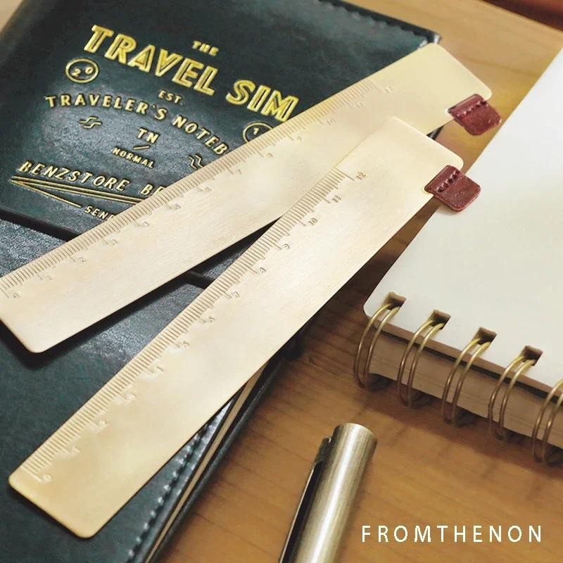 Fromthenon Vintage Art Travel Notebook Brass Bookmark Ruler Copper ...