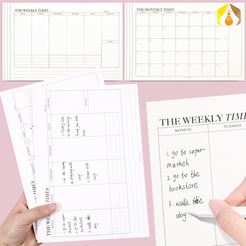 Tearable Monthly Blank Notebook Stationery - To-do List Square Writing ...