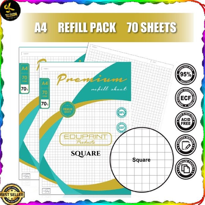EDU Paper A4 Size 70gsm Paper Small Square Ruled Graph Paper Square ...