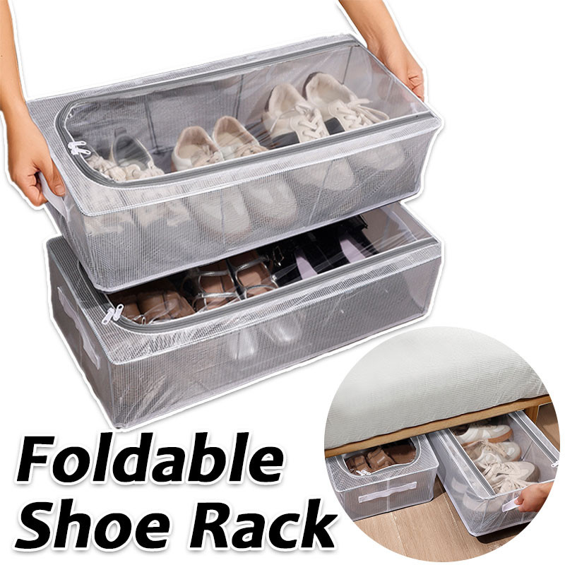 Large Capacity Under Bed PVC Clear Shoe Box with Handle / Upgraded ...