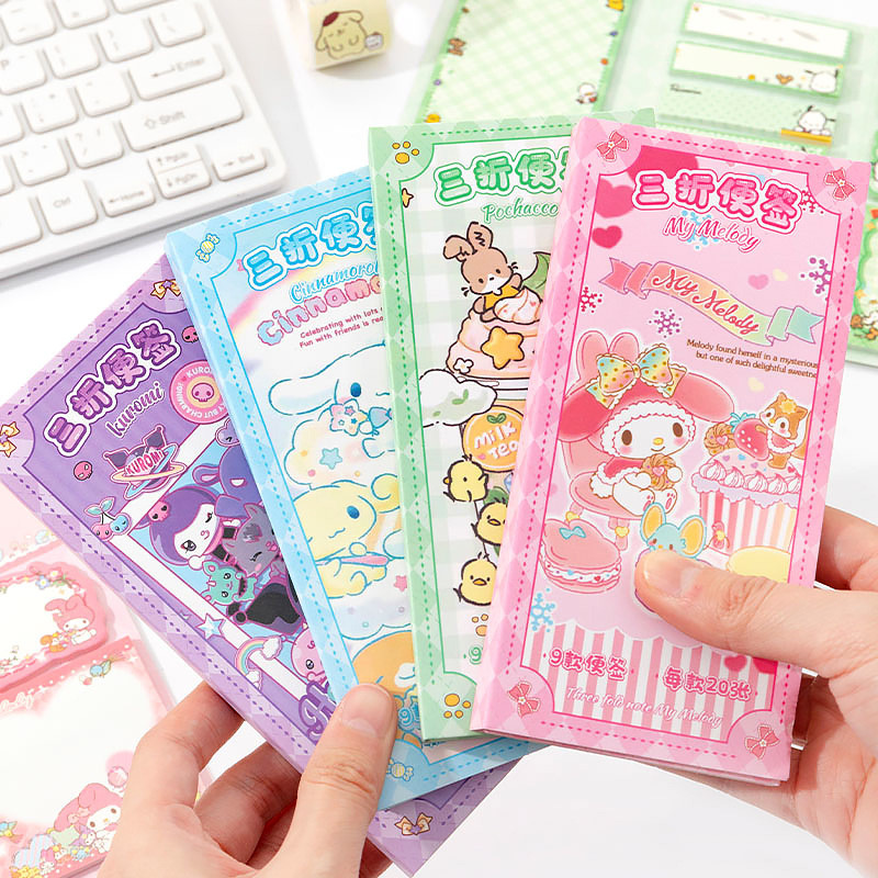 Sanrio Sticky Note Set Kuromi Melody Cinnamoroll Pochacco Cute High ...