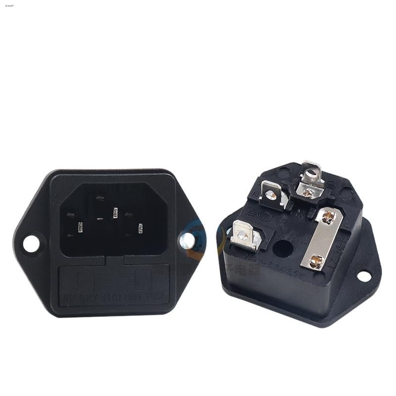Power socket 3 three vertical with fuse holder fuse socket screw fixed ...