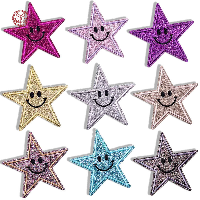 Pro Patch Store Colour Smiling Face Stars Series DIY Embroidery Patches ...