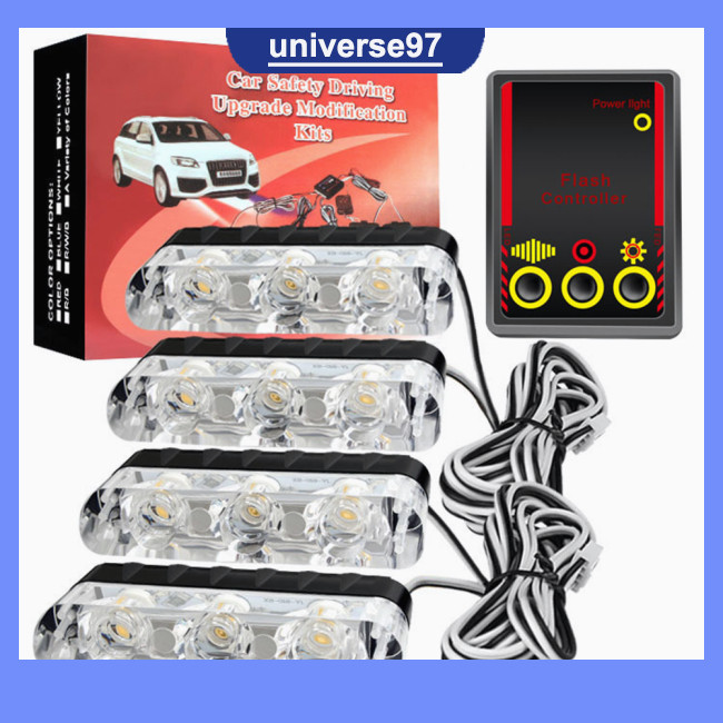 PING 4 In 1 Surface Mount Grill Light, 12LEDs Wireless Remote Emergency