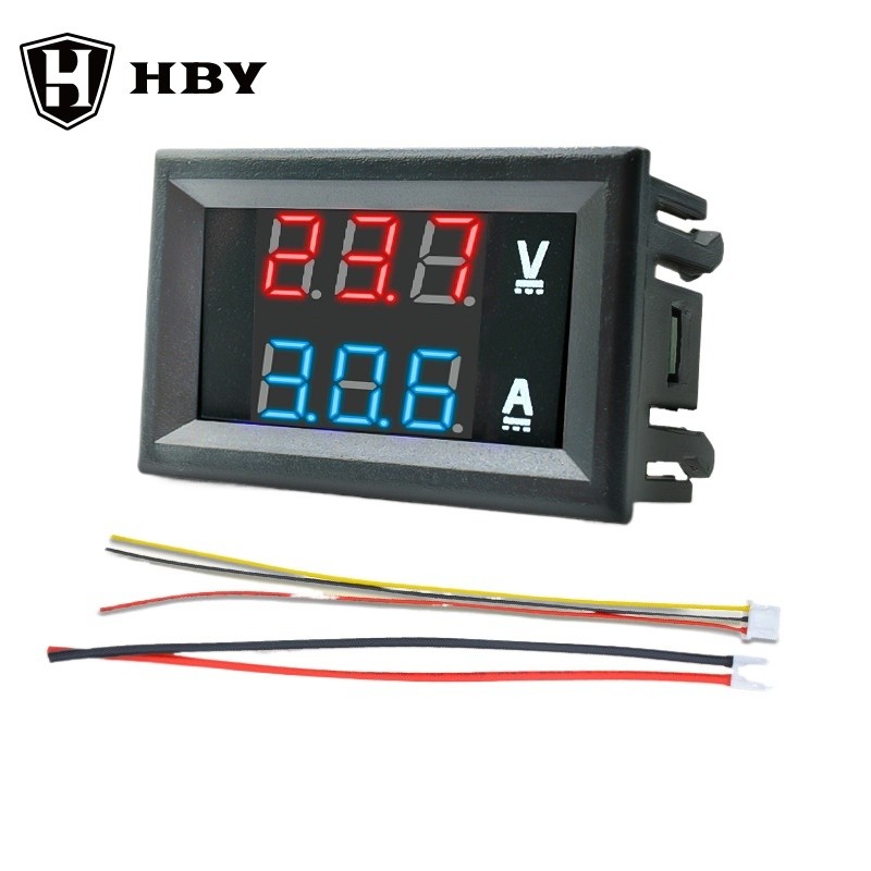 DC 0-100V 10A Digital Voltmeter Ammeter Dual Display Voltage Detector ...