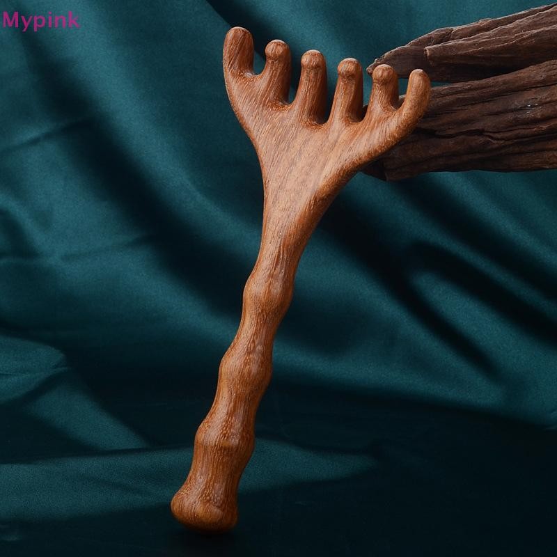 Mypink Body Meridian Massage Comb Sandal Deer Antlers Wide Tooth