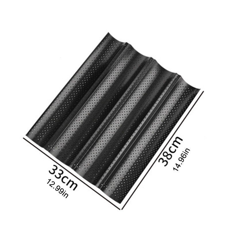 DL TCY 2/3/4 Wave Nonstick Perforated French Bread Baking Pan Carbon