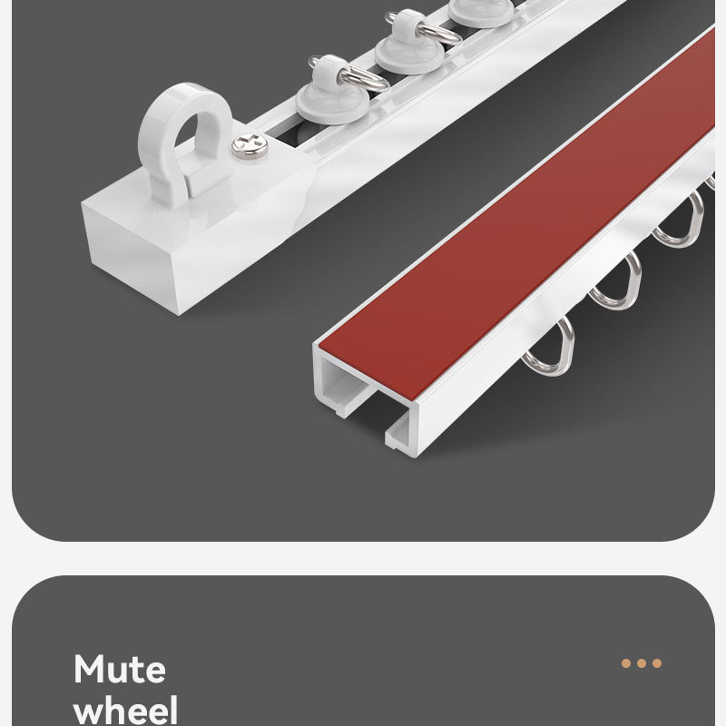 Non-Perforated Curtains Track Ultra-Thin Mute Slide Rail Top Fitting ...