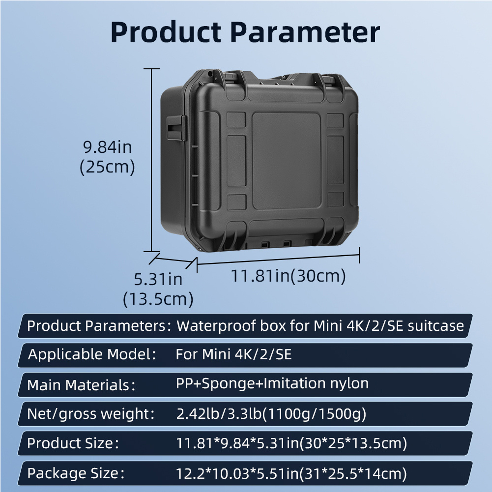 ExplosionProof Box for DJI Mini 4K/2/SE Shoulder Bag Waterproof Hard