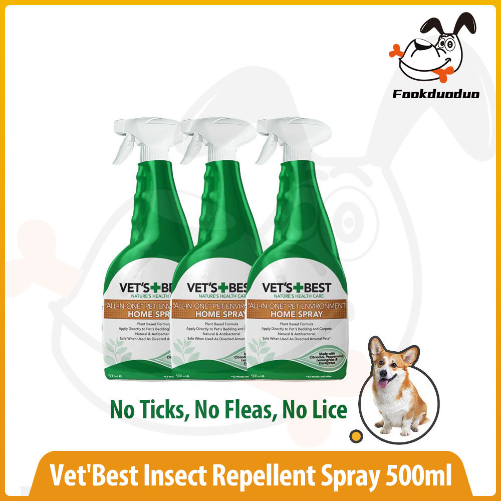 Vet'Best Insect Repellent Spray Ticks Fleas Lice Cat Odor Remover Pet