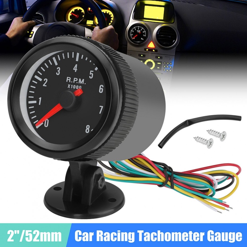 Car Tachometer Gauge 0-8(x1000) RPM Plastic RPM Gauge Tachometer Gauge ...