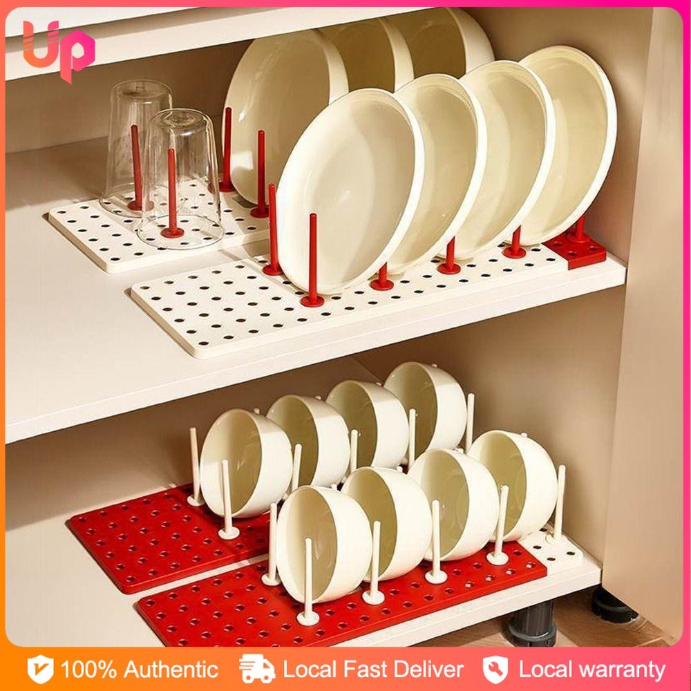 Dish Plate Drying Rack Removable Adjustable Cup Dry Rack Space Saving ...