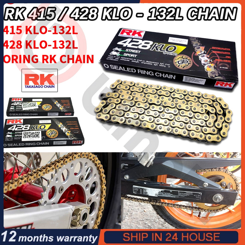 Motorcycle RK O-Ring Chain Oil Seal 415/428 KLO-132L Golden Racing ...