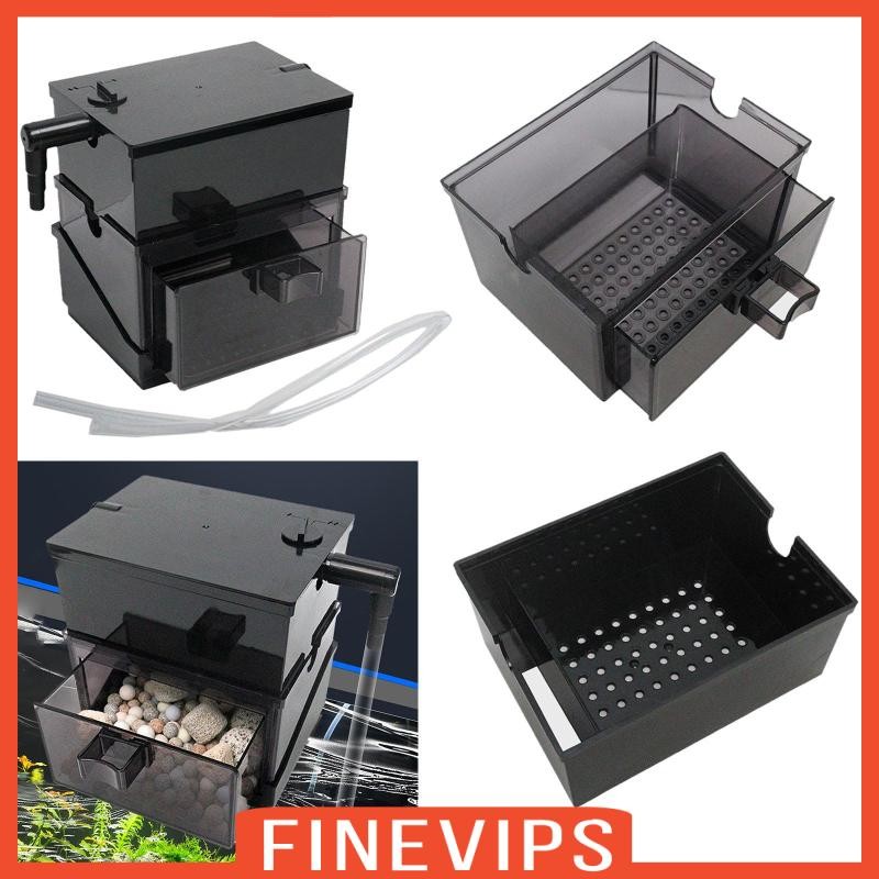 [Finevips] Aquarium Filter Box Drawer Tray Efficient Quiet Overflow Box ...