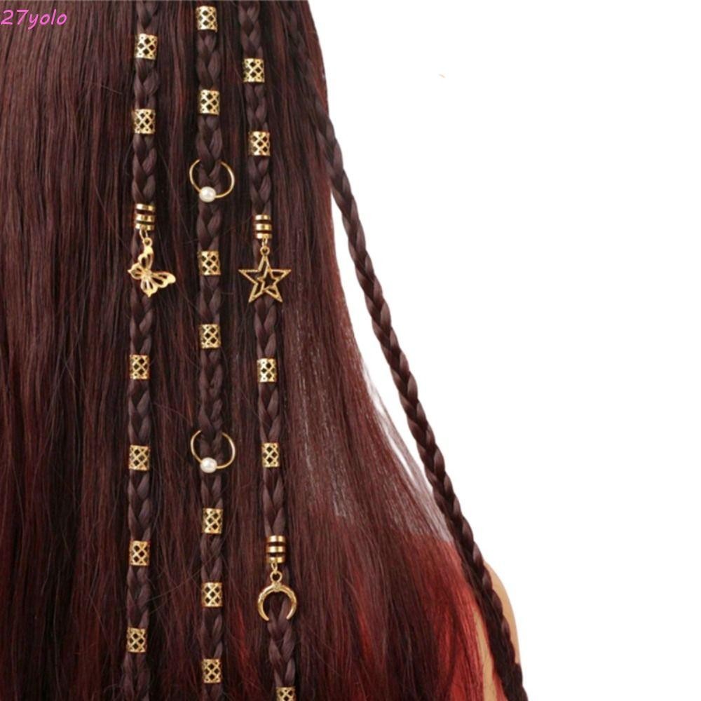 YOLO 25pcs Hollow Out Hair Ring, Butterfly Dread Locks Dreadlocks Beads ...