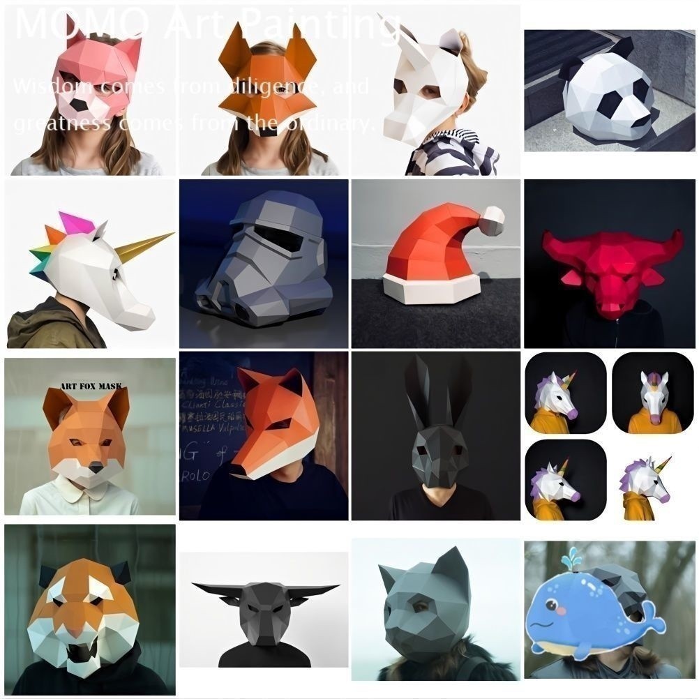 MO Three-Dimensional Paper Model TX1 Headgear Mask Model Fox Handmade ...