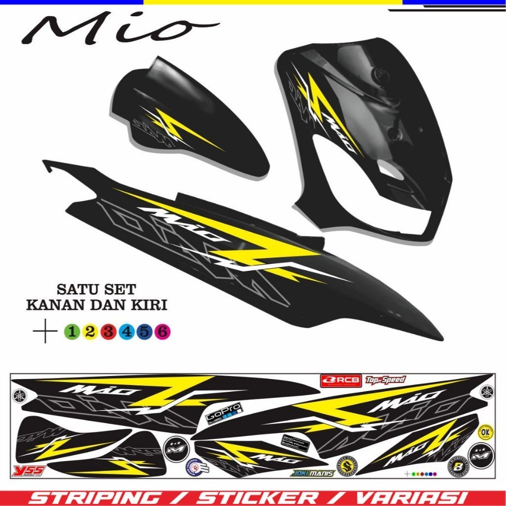 Mio Motorcycle STRIPING MIO SMILE STRIPING/MIO OLD CARBU Pole STICKER ...