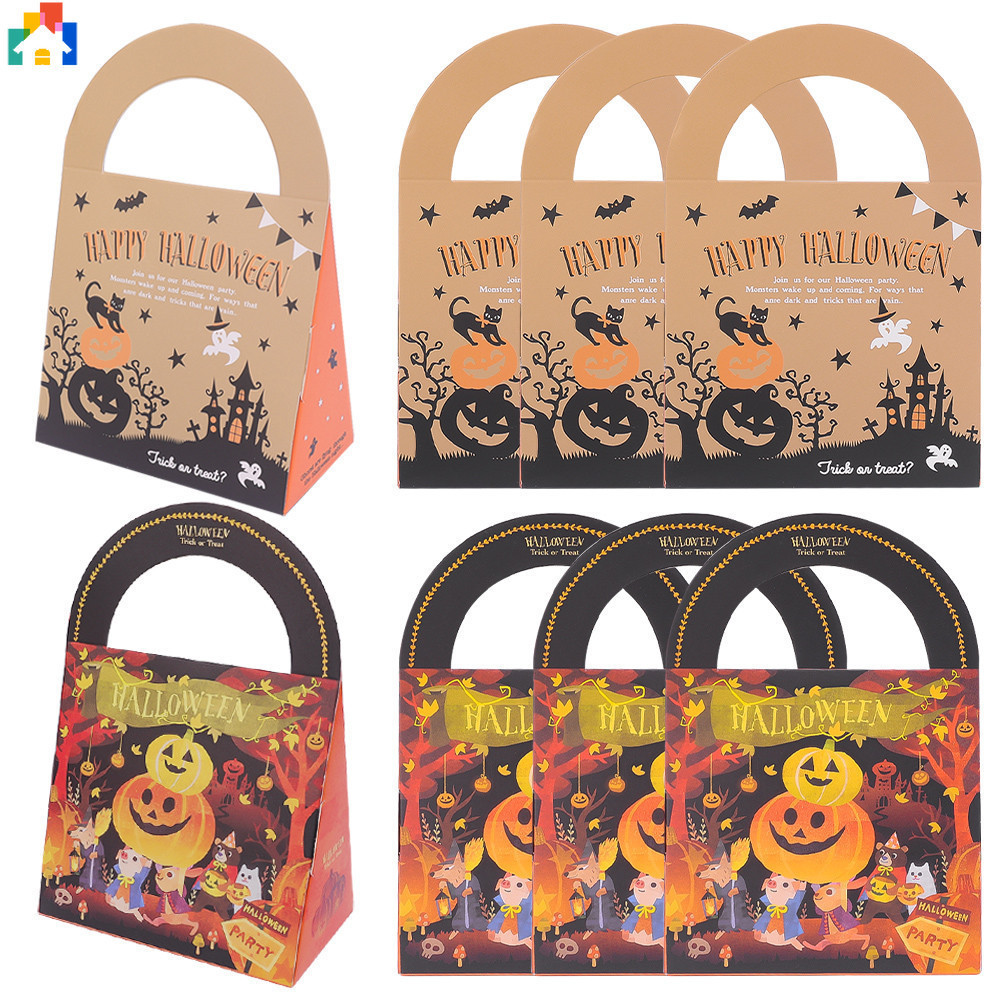VOOVA & MOVAS Halloween Trick Or Treat Bags - 3 Pack Canvas Tote Bags, 11x13 Inches, Reusable For Candy & Shopping - View #8