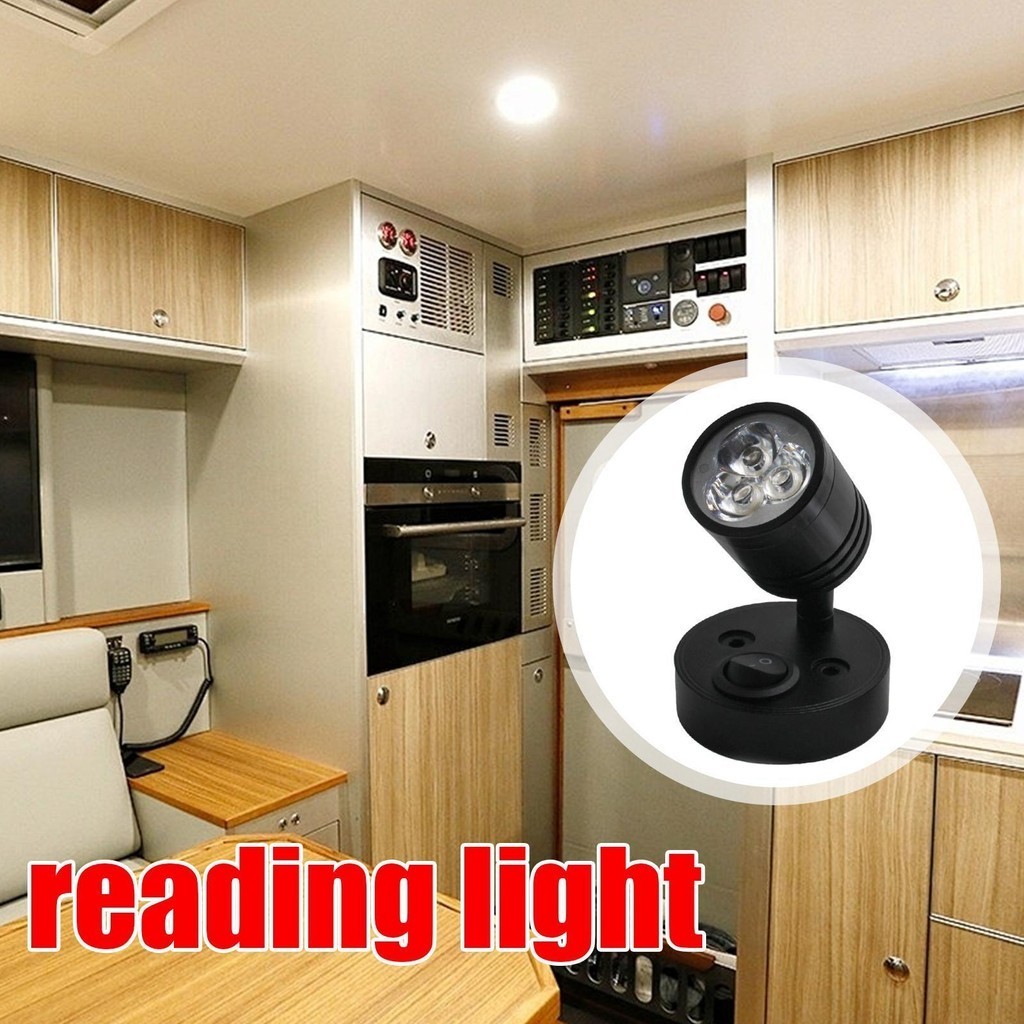 12V 3W LED RV Light Fixtures Wall Mounted Reading Light Indoor Lighting ...