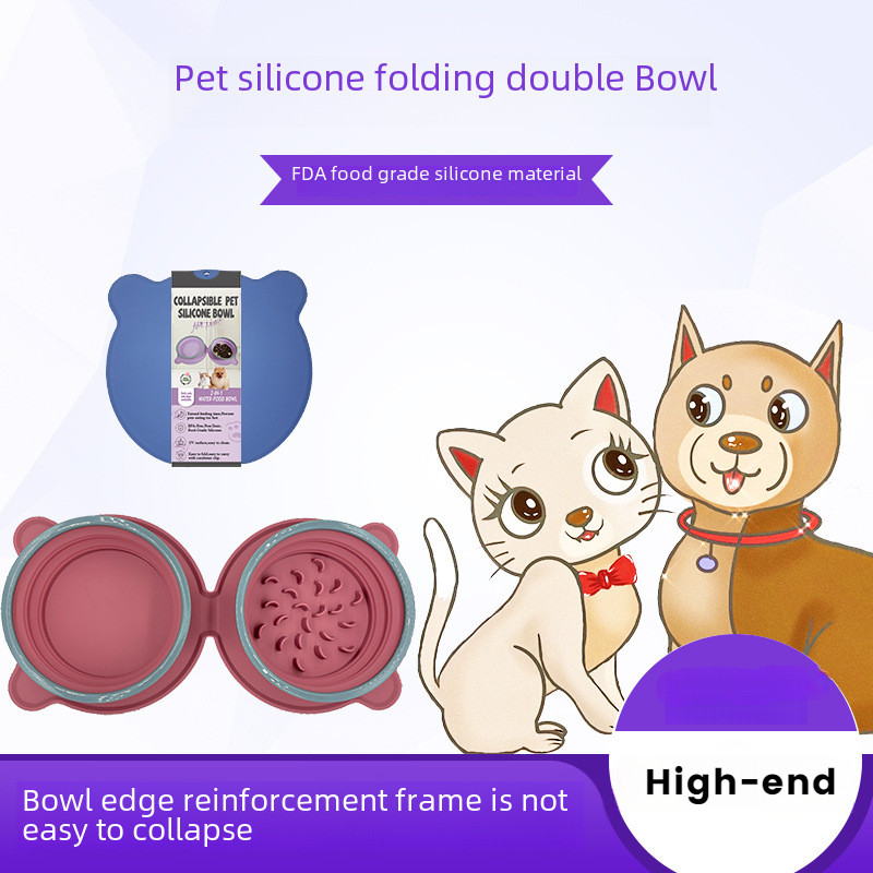 Pet Supplies Silicone Foldable Bowl Outdoor Dog Walking Portable Travel