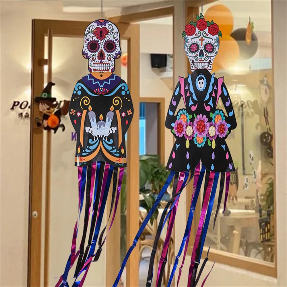 Day Of The Dead Porch Sign Door Banner Halloween Costume Mexico Dia De ...