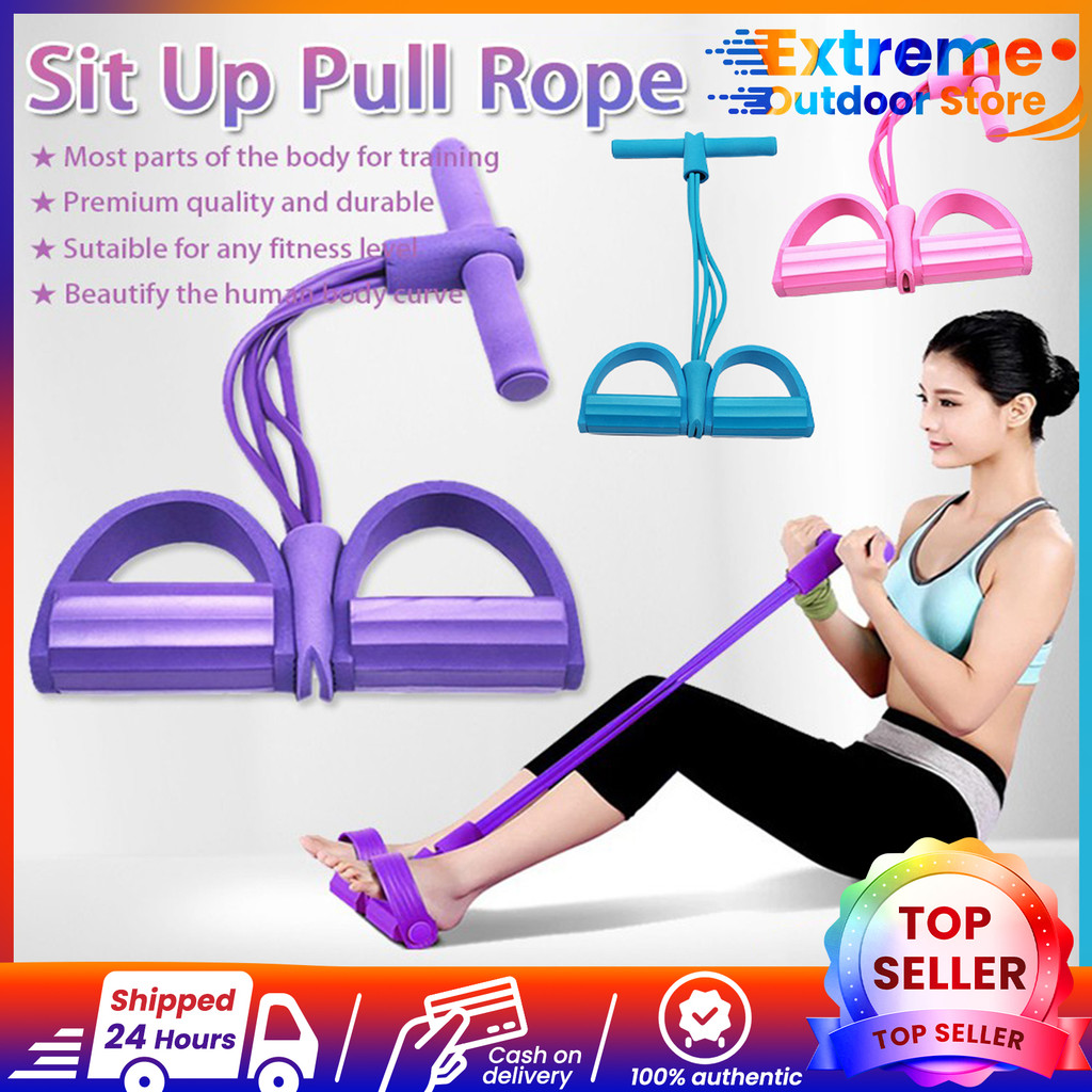 Yoga Training Tension Rope / Sit-ups Fitness Workout Foot Pedal ...