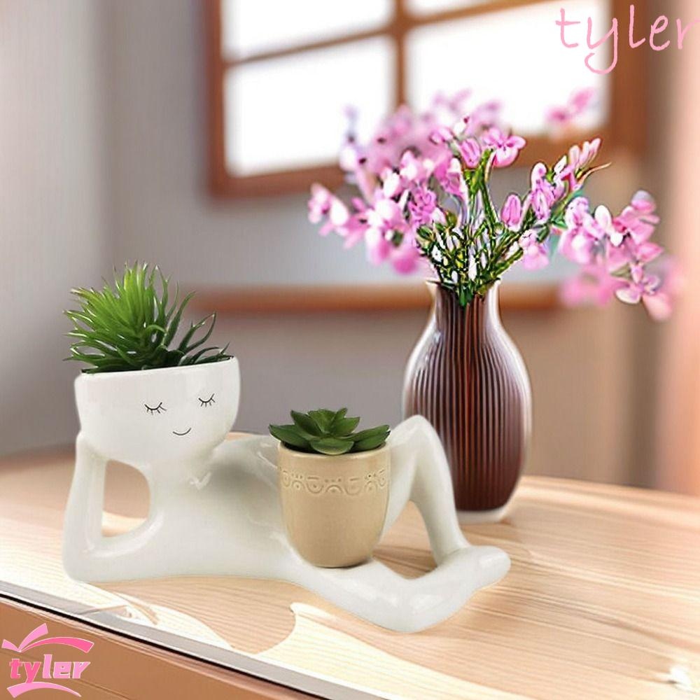 TYLER1 Relaxing Person Holding Pot, With Drainage Hole Human Shaped