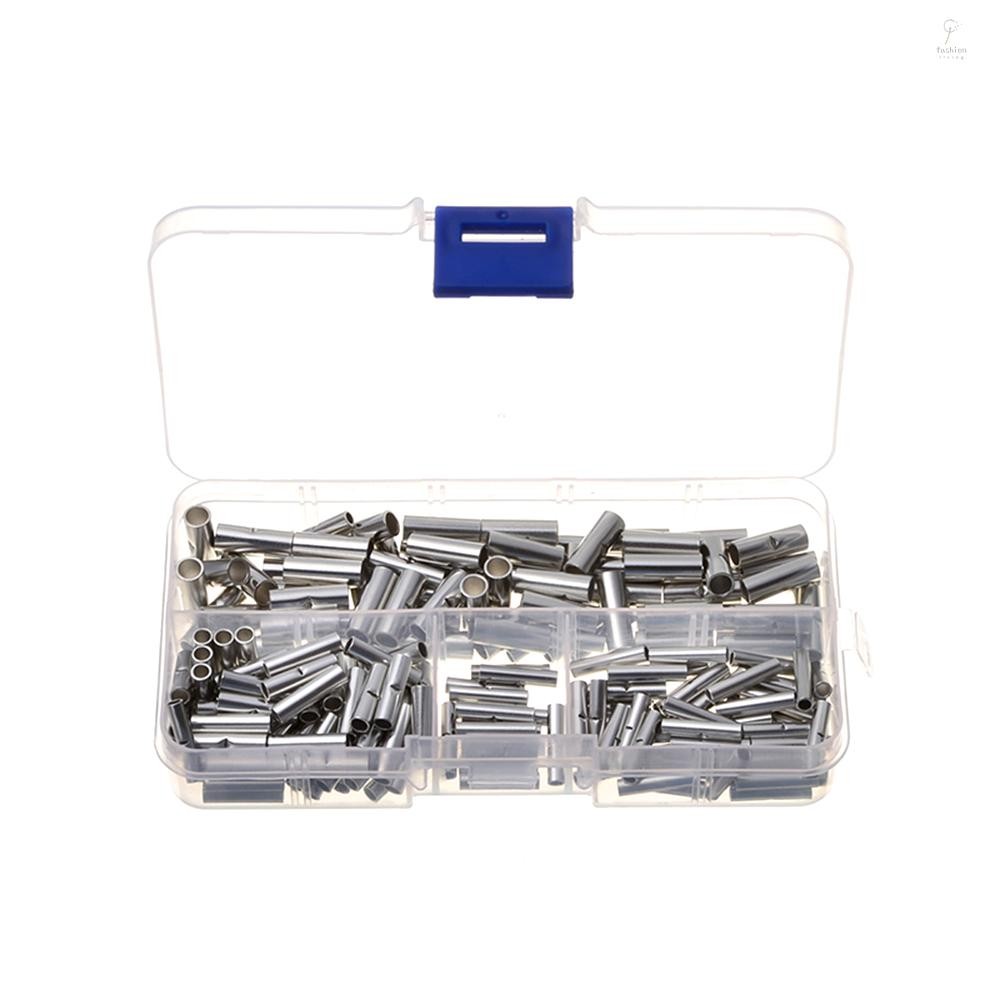 200PCS/Box Non-Insulated Butt Connectors Uninsulated Electrical Wire ...