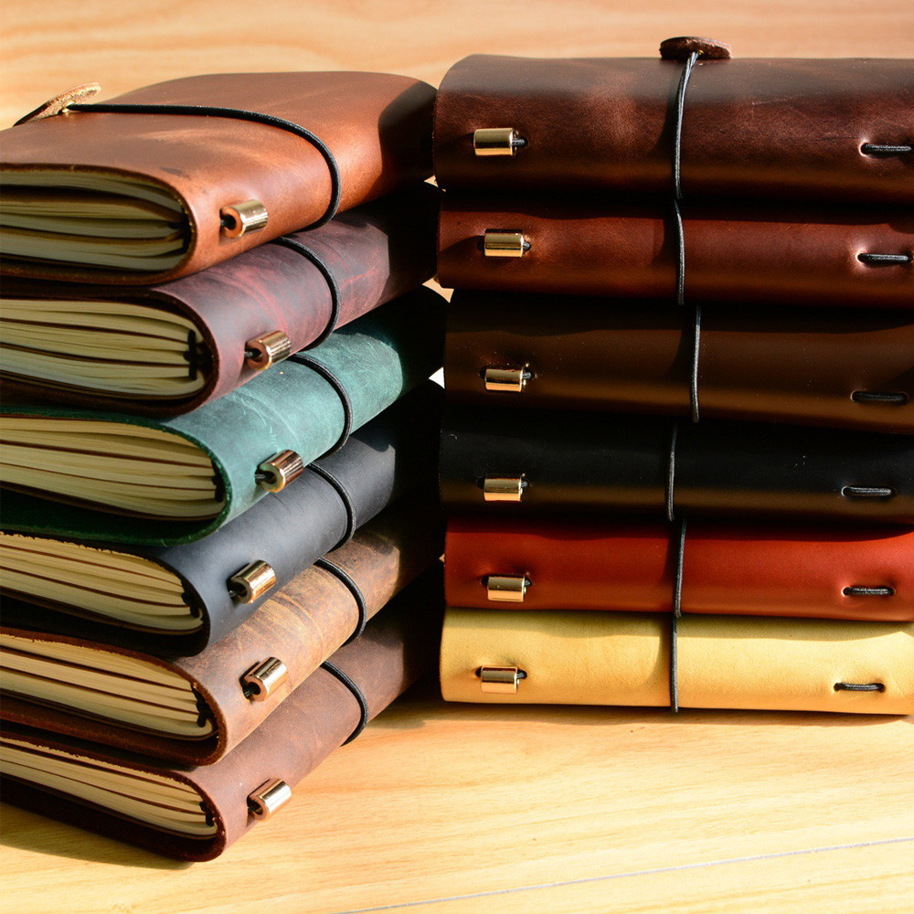Fromthenon Vintage Leather Notebook Handmade Vintage Cowhide Diary ...