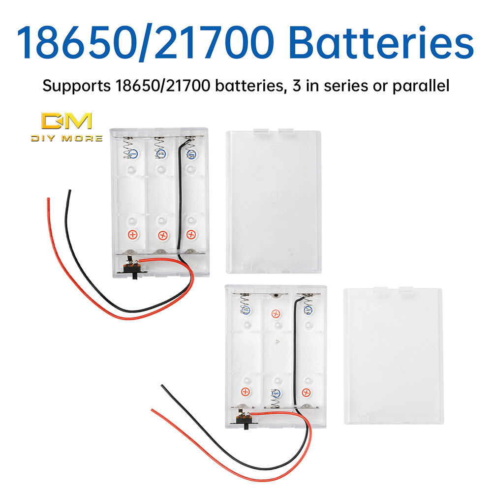 DIYMORE 3 Battery Boxes In Parallel Series 21700 18650 Battery Box ...