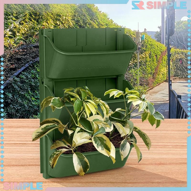 Indoor and Outdoor Vertical Wall Planter Box, Stackable Space Saving ...