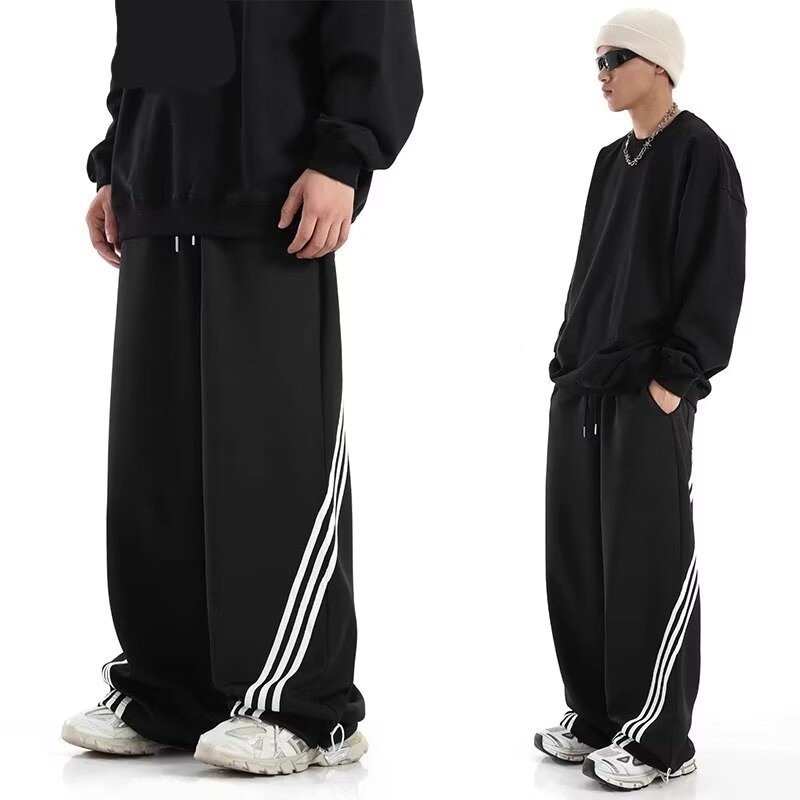 Korean Wide Leg Baggy Pants (Grey)