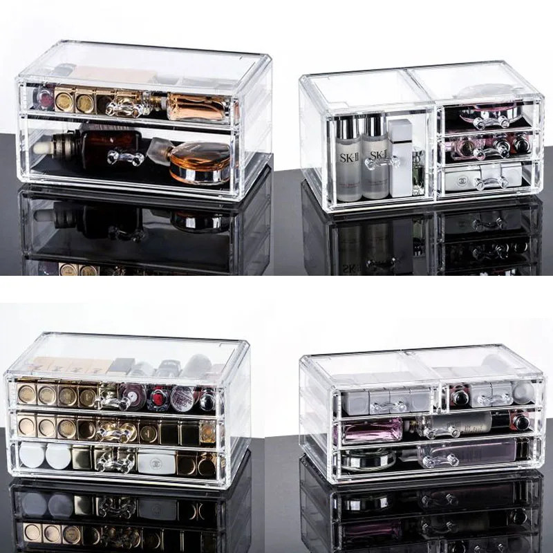 Drawer Makeup Organizer Storage Rack cosmetic Acrylic Lipstick Jewelry ...