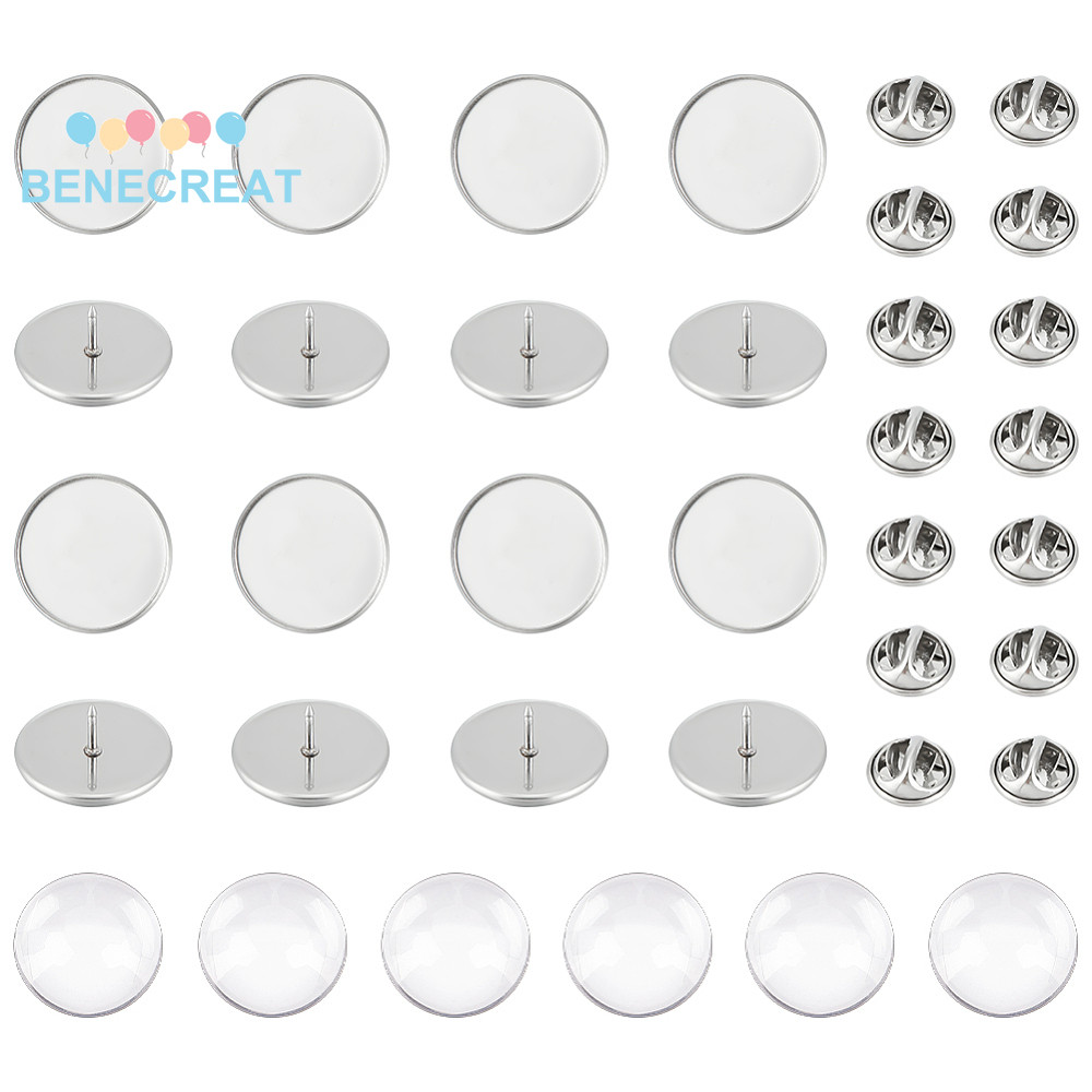 1Box DIY Blank Dome Brooch Making Kit Including 304 Stainless Steel ...