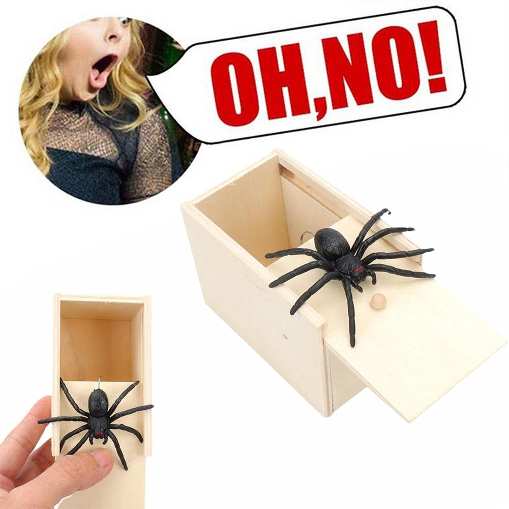 Scare Box Spider Hidden In Case Wooden Prank Spider Gag Toys Trick Case ...