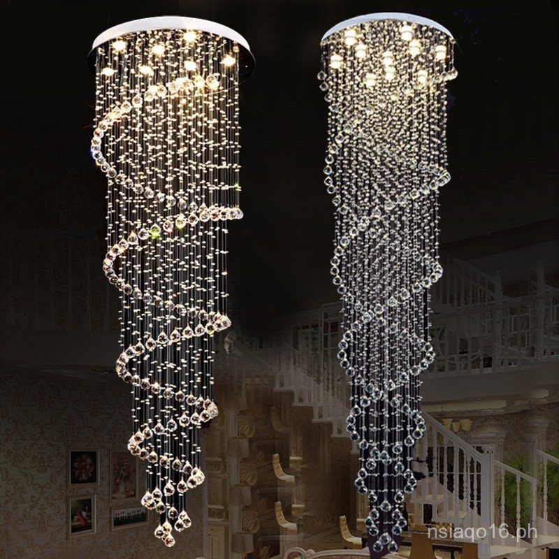 LED Staircase Chandelier Spiral Staircase Light Crystal Chandelier ...