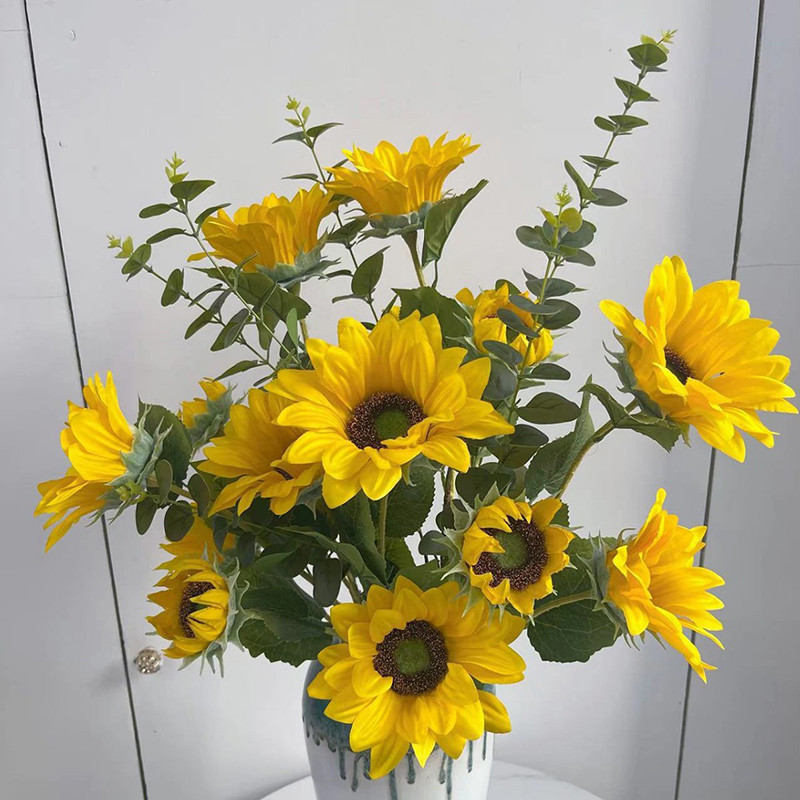 SKK Artificial Sunflower Bouquet Silk Sunflower Fake Flower DIY Wedding ...