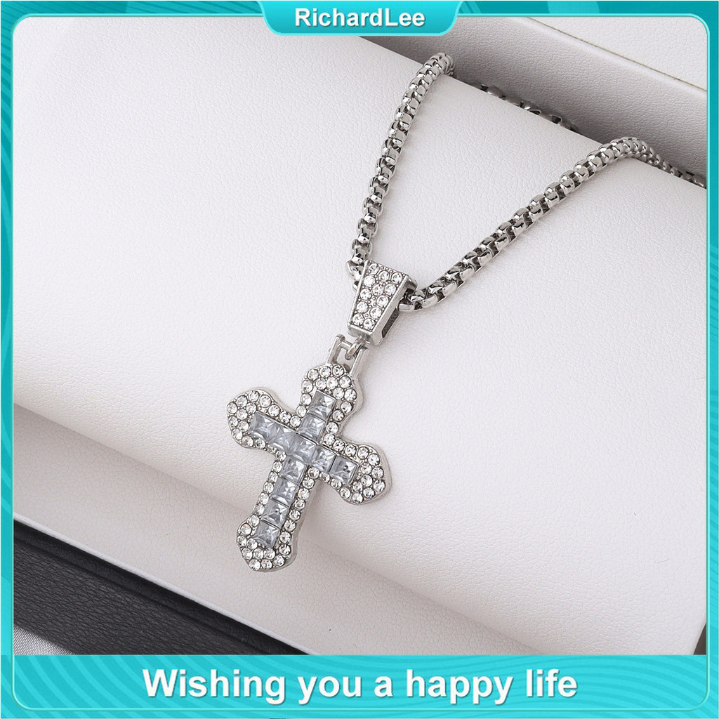 Hip Hop Large Cross Pendant Necklace Men Retro Bling Jewelry Unique ...