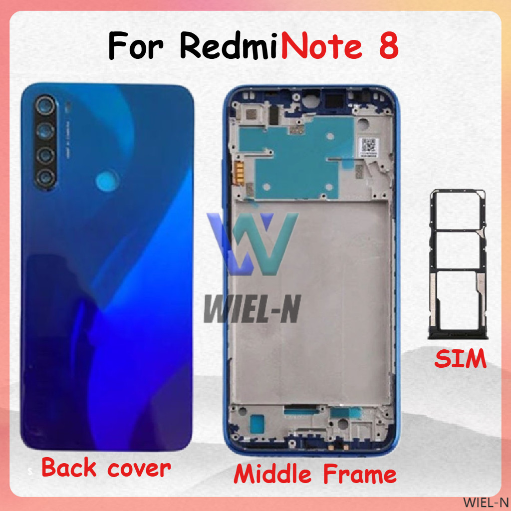 For Redmi Note 8 Full Set Shell Back Shell Middle Frame with Camera ...