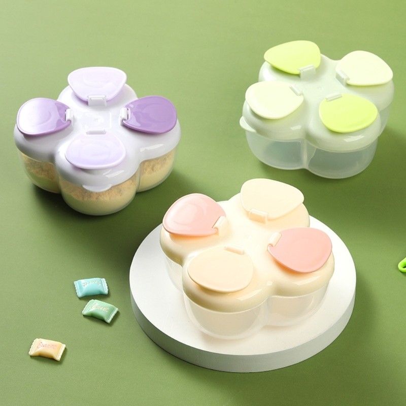 LU Space Saving Baby Powder Storage Box 4-Compartment Design Rotating ...