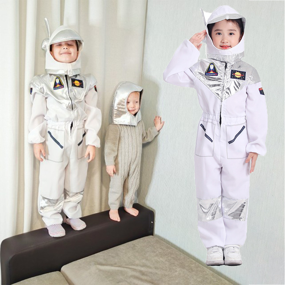Astronaut Halloween Costume for Kids Girl Boy Cosplay Space Flight Suit ...