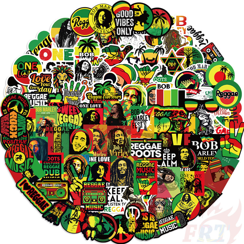 100Pcs/Set Reggae . Bob Marley Stickers Waterproof DIY Fashion Doodle ...