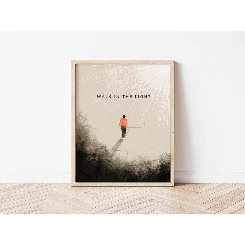 Christian Art canvas Print Modern Print WALK IN the LIGHT Christian ...