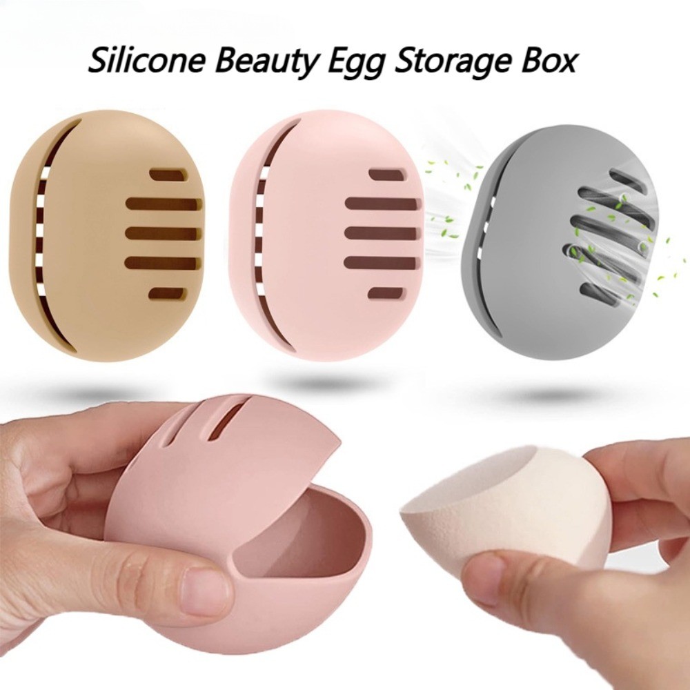 Travel Portable Silicone Storage Box Sponge Powder Puff Dust-proof Box ...