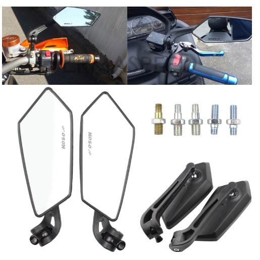 Motorcycle Side Mirror Adjustable Universal Rearview Rear 2Pcs honda ...